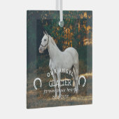 Hoefijzers Onze engelenfoto Paard Memorial Glas Ornament (Voorkant Rechts)