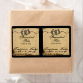 Hoefijzers op Perkamentkaarsetiket Etiket (Insitu)