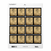 Hoefijzers op Perkamentkaarsetiket Etiket (Full Sheet)