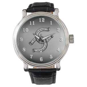 Hoefijzers op Zilveren Gradiënt Horloge