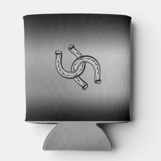 Hoefijzers op Zilvergradiënt Blikjeskoeler (Achterkant)