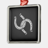 Hoefijzers op zwart metalen ornament (Links)
