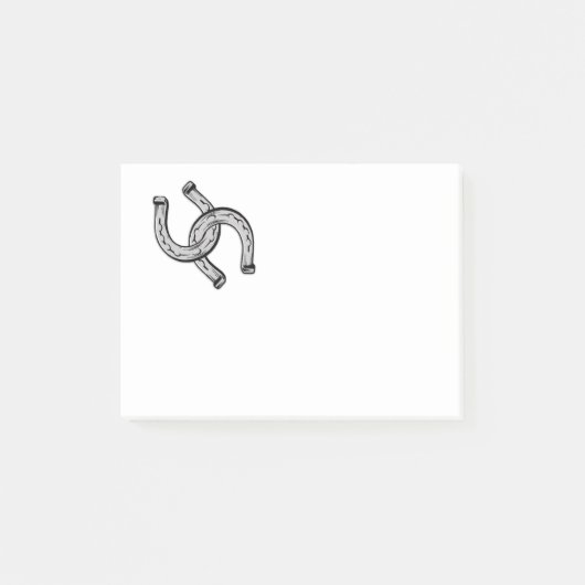 Hoefijzers op zwart post-it® notes (Voorkant)