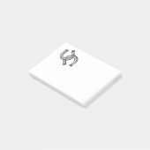 Hoefijzers op zwart post-it® notes (Schuin)