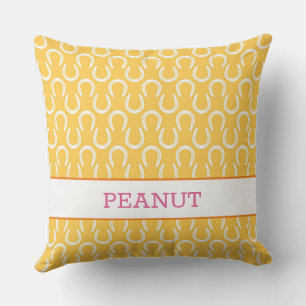 Hoefijzers Paardennaam Huisdier FOTO Keepsake Geel Kussen