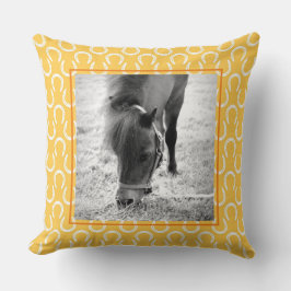 Hoefijzers Paardennaam Huisdier FOTO Keepsake Geel Kussen