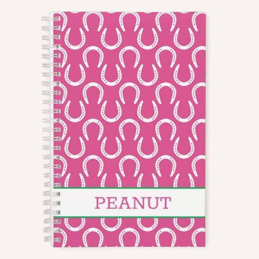 Hoefijzers Roze Paardennaam Pet Barn Fun Notitieboek (Voorkant)