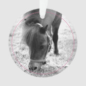 Hoefijzers Roze Pet Horse NAAM Foto Keepsake Ornament (voorkant)