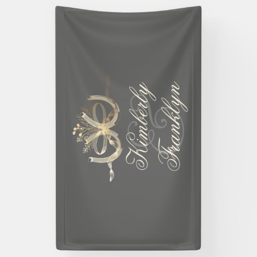 Hoefijzers rustieke land bruiloft spandoek (Verticaal)