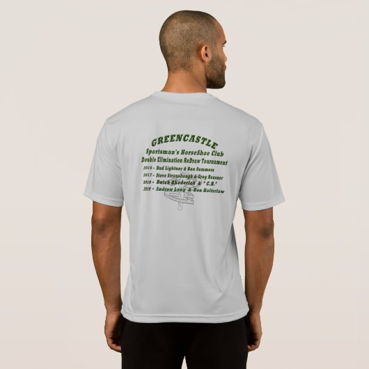 hoefijzers Sport-Tek T-shirt (Achterkant volledig)