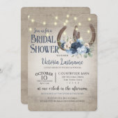 Hoefijzers van Floral en lights Rustic Barn Wood Kaart (Voorkant / Achterkant)