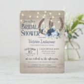 Hoefijzers van Floral en lights Rustic Barn Wood Kaart (Staand voorkant)