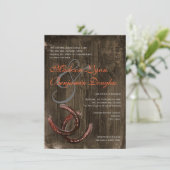 Hoefijzers van het land Rustic Ver2 Wedding Invita Kaart (Staand voorkant)