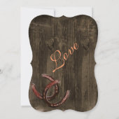 Hoefijzers van het land Rustic Ver2 Wedding Invita Kaart (Achterkant)