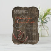 Hoefijzers van het land Rustic Ver2 Wedding Invita Kaart (Staand voorkant)