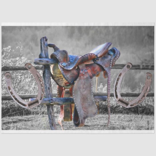 Hoefijzers van het paardenzadelkorrralfhek tissuepapier (Voorkant)