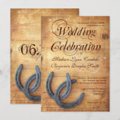 Hoefijzers van het Rustische land - huwelijksuitno Kaart (Voorkant / Achterkant)