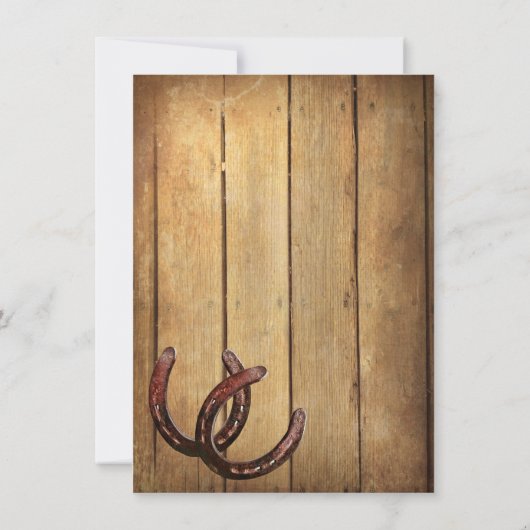 Hoefijzers van het Rustische land - huwelijksuitno Kaart (Achterkant)