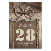 Hoefijzers westerne trouwtafel nummerkaarten kaart (Voorkant)