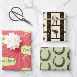 hoefijzers zadels, ja! inpakpapier vel