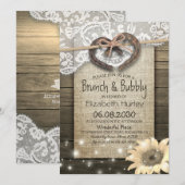 Hoefijzers Zonnebloem Brunch & Bubble Vrijgezellen Kaart (Voorkant / Achterkant)