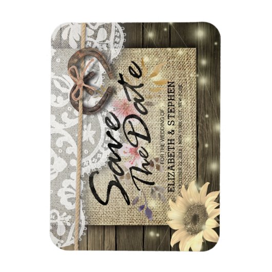 Hoefijzers Zonnebloem Land Weddenschap Save the Da Magneet (Verticaal)