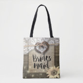 Hoefijzers zonnebloemen Hout Weddenschap Bridesmai Tote Bag (Voorkant)