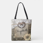 Hoefijzers zonnebloemen Hout Weddenschap Bridesmai Tote Bag (Achterkant)