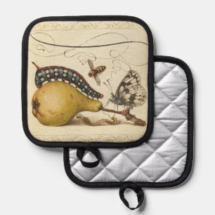 Hoefnagel Vintage Peer & Insecten 1500s Renaissanc Pannenlap
