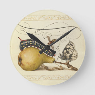 Hoefnagel Vintage Peer & Insecten 1500s Renaissanc Ronde Klok