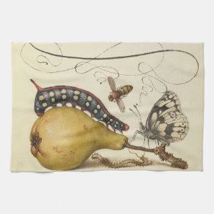 Hoefnagel Vintage Peer & Insecten 1500s Renaissanc Theedoek
