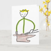 Hoefsmid Stickman Kaart (Gele Bloem)
