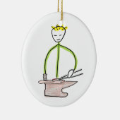 Hoefsmid Stickman Keramisch Ornament (Rechts)