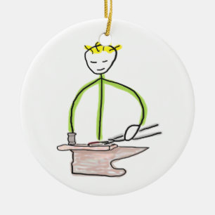 Hoefsmid Stickman Keramisch Ornament