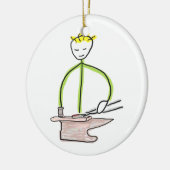 Hoefsmid Stickman Keramisch Ornament (Links)