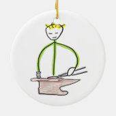 Hoefsmid Stickman Keramisch Ornament (Achterkant)