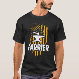 Hoefsmid Vlag Werk Gereedschap Hoefijzer Hoef Snij T-shirt