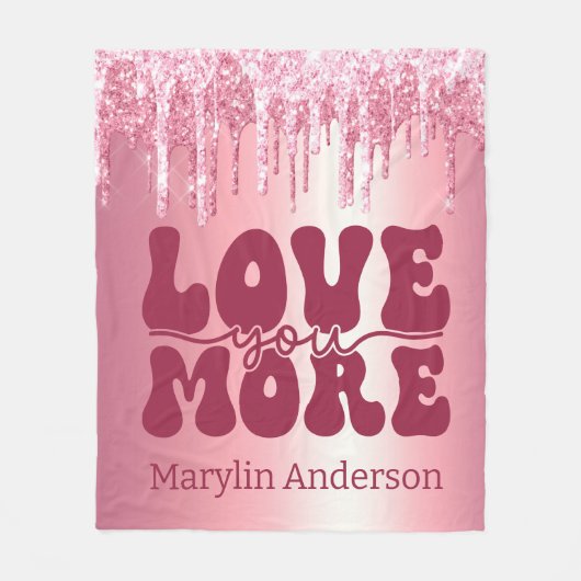 HOEFT U MEER VAN VALENTIJNSE GLITTER DRIP KLANT FLEECE DEKEN (Voorkant)