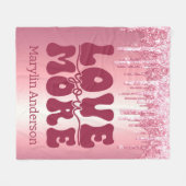 HOEFT U MEER VAN VALENTIJNSE GLITTER DRIP KLANT FLEECE DEKEN (Voorkant (Horizontaal))