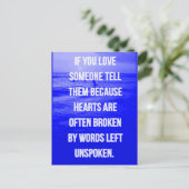 HOEFT U VAN QUOTES ALS U VAN IEMAND HOUDT, VERTEL  BRIEFKAART (Staand voorkant)