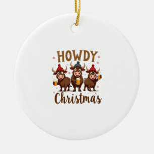 Hoei Kerst Grappige Hoogland Koe Xmas Koeien Liefh Keramisch Ornament