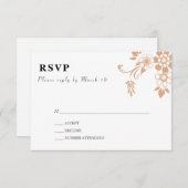 Hoek Bloem Motiff Bruiloft RSVP Kaartje (Voorkant / Achterkant)