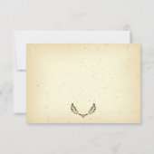 Hoek bruine bladeren beige bruiloft RSVP antwoordk (Achterkant)