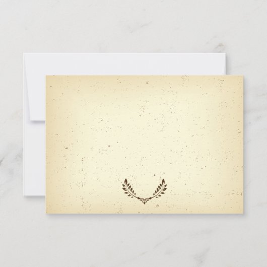 Hoek bruine bladeren beige bruiloft RSVP antwoordk (Achterkant)