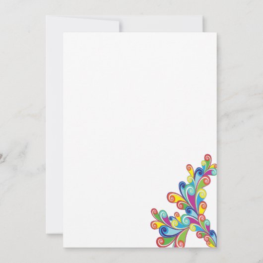 Hoek Curls Graduy Party Uitnodiging (Achterkant)