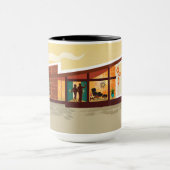 Hoek Dak Mid Century Modern Huis - SET Mok (Midden)