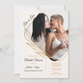 Hoek foto bruids douche uitnodiging (Voorkant)