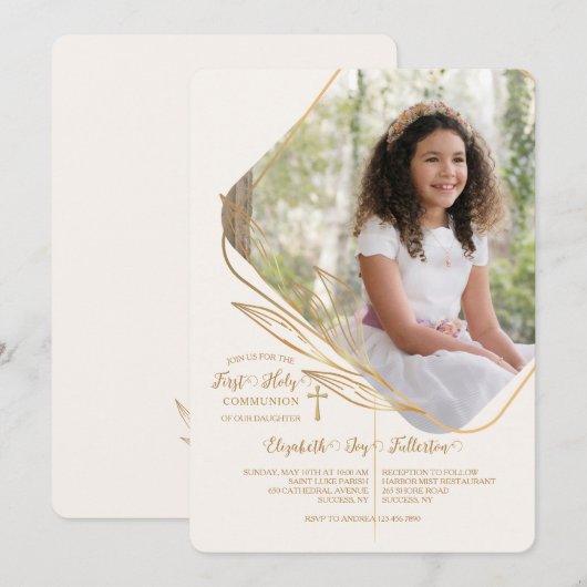 Hoek Foto religieuze uitnodiging (Voorkant / Achterkant)