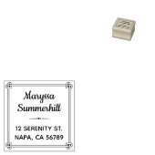 Hoek Hart Vormgegeven Knoop Lijst Adres 1x1 Rubberstempel (Gestempeld)