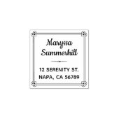 Hoek Hart Vormgegeven Knoop Lijst Adres 1x1 Rubberstempel (Afrduk)